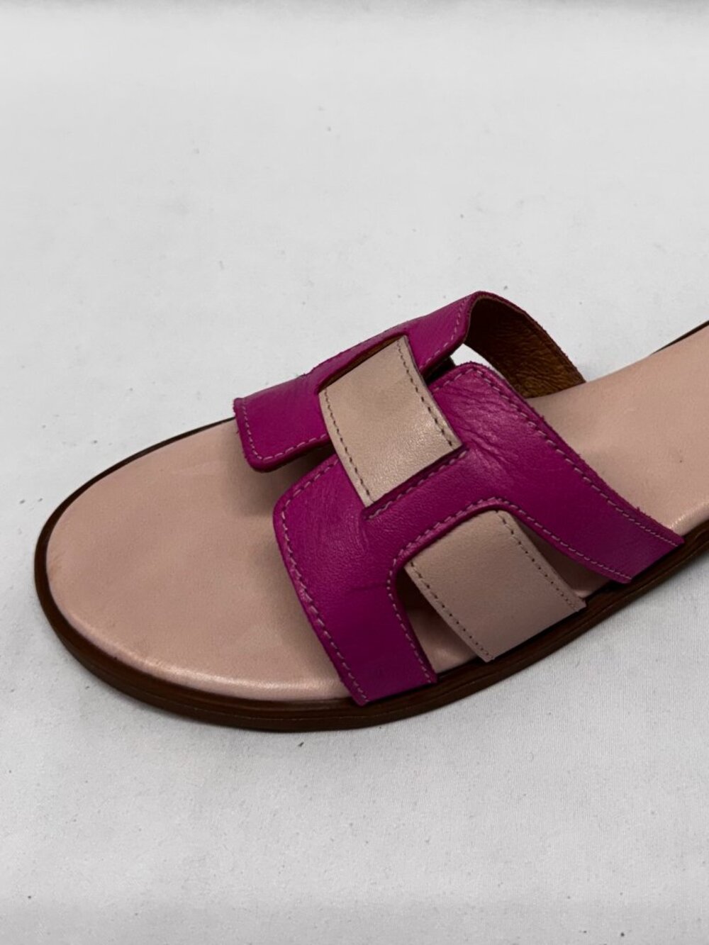 MIZ MOOZ LEATHER SLIP-ON FLAT SANDALS 37EU MAGENTA / PINK / 7US T 193 - Picture 4 of 4